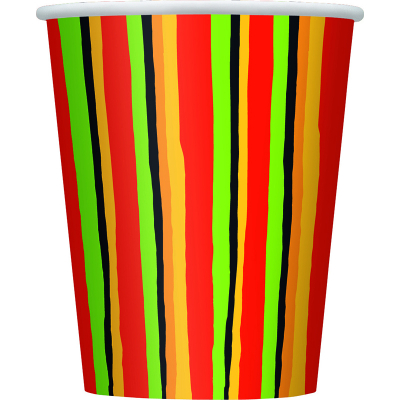 Fiesta Stripes Paper Cups 8PK