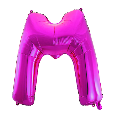 86cm 34 Inch Gaint Alphabet Letter Foil Balloon Dark Pink M Inflated with Helium