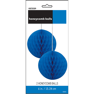 Hanging Honeycomb Balls 15cm Royal Blue 2PK