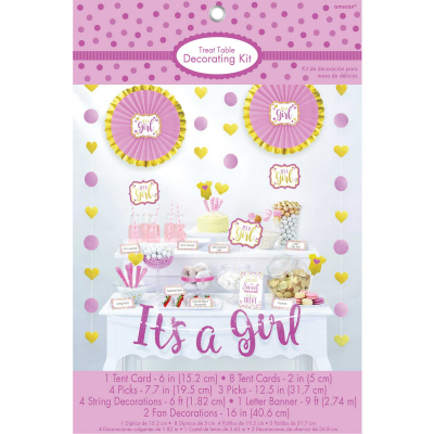 Baby Shower It's a Girl Candy Buffet Table Decorating Kit 23PK