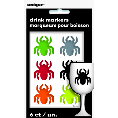 Spider Cling Drink Markers 6PK