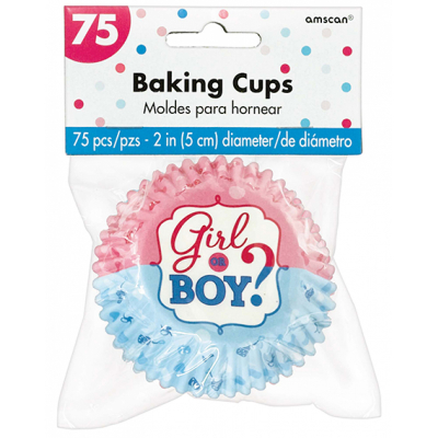 Girl or Boy? Baking Cups Cupcake Cases 75PK