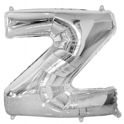86cm 34 Inch Gaint Alphabet Letter Foil Balloon Silver Z Inflated with Helium
