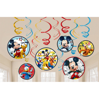 Mickey Mouse On The Go Value Pack Foil Swirl Decorations 12PK