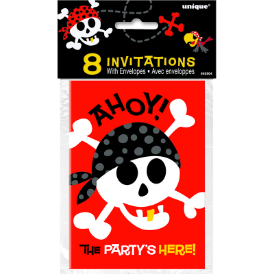 Pirate Fun Invitations 8PK
