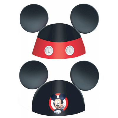 Mickey Mouse On The Go Paper Ears Die-Cut Cone Hats 8PK