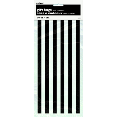 Stripes Black Cello Bags 20PK