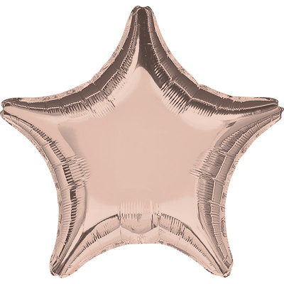 45cm Star Foil Balloon Rose Gold Inflated with Helium