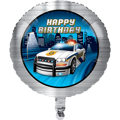 Police Party 45cm Foil Balloon Happy Birthday