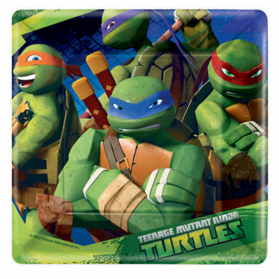 Teenage Mutant Ninja Turtles 17cm Square Plates 8PK