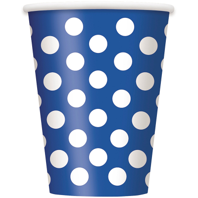 Polka Dots Cups Royal Blue 6PK