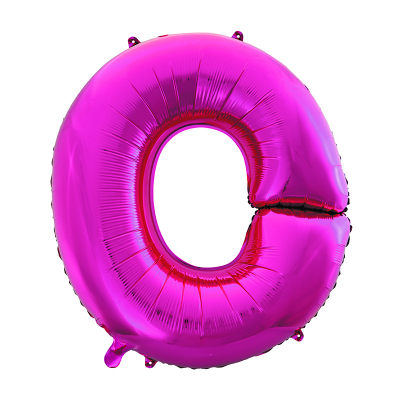 86cm 34 Inch Gaint Alphabet Letter Foil Balloon Dark Pink O Inflated with Helium