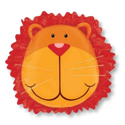 Supershape Wild Kingdom Lion Head Foil Balloon Inflated with Helium