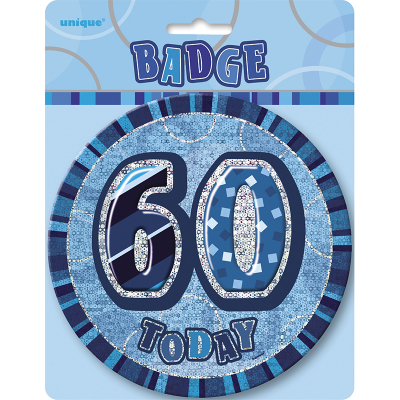 Glitz Birthday Blue Badge 60th