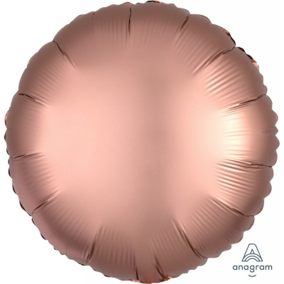 45cm Round Foil Balloon Satin Rose Copper Inflated with Helium