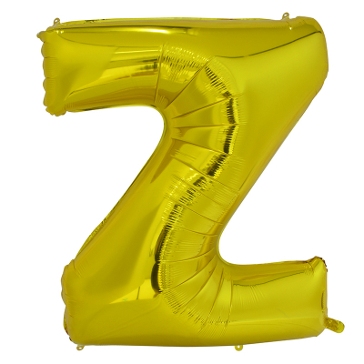 86cm 34 Inch Gaint Alphabet Letter Foil Balloon Gold Z Inflated with Helium