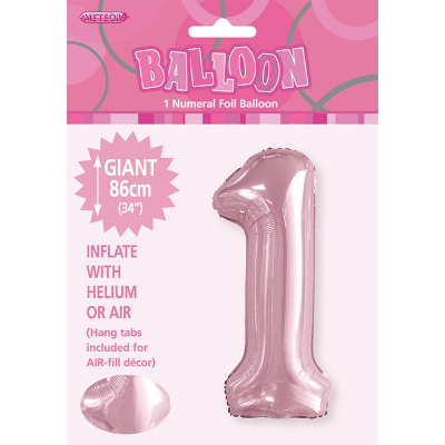 86cm 34 Inch Gaint Number Foil Balloon Pastel Pink 1