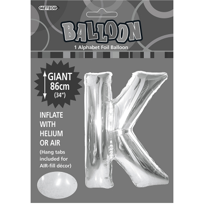 86cm 34 Inch Gaint Alphabet Foil Balloon Silver K