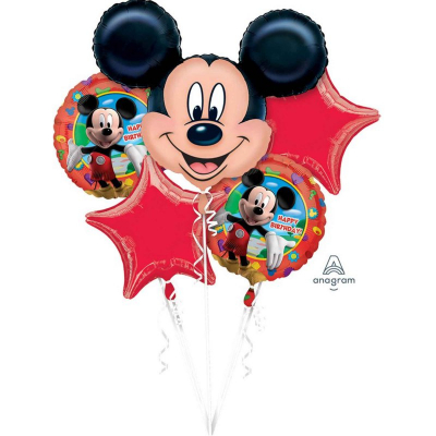 Mickey Mouse Foil Balloon Bouquet Birthday 5PK