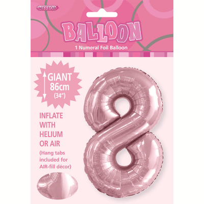 86cm 34 Inch Gaint Number Foil Balloon Pastel Pink 8