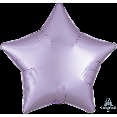 45cm Star Foil Balloon Satin Pastel Lilac Inflated with Helium