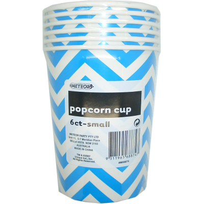 Chevron Popcorn Cups Small Royal Blue 6PK