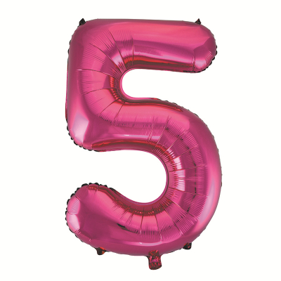86cm 34 Inch Gaint Numeral Foil Balloon Dark Pink 5