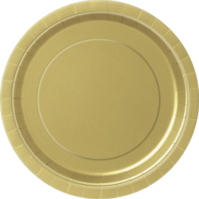 Paper Around Plates 18cm - Gold 8PK