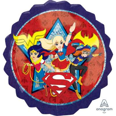 Supershape Holographic Dc Superhero Girls Foil Balloon Inflated with Helium