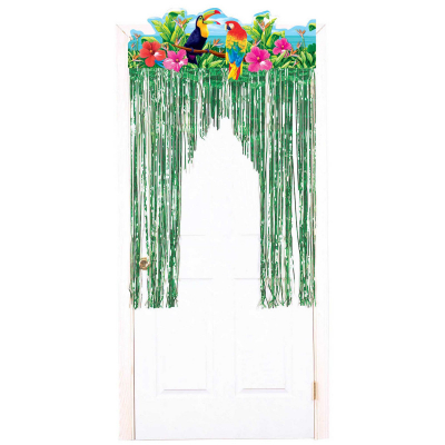 Summer Luau Tropical Birds Door Curtain