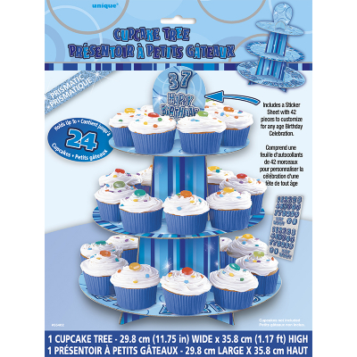 Glitz Birthday Blue Cupcake Stand