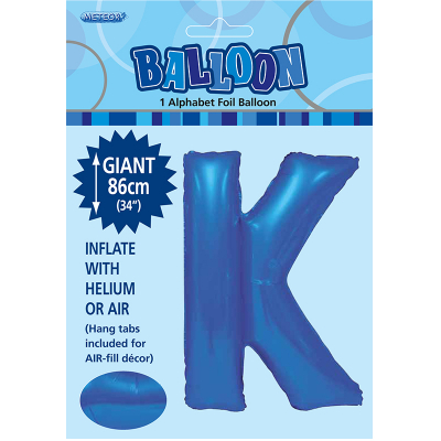 86cm 34 Inch Gaint Alphabet Foil Balloon Royal Blue K