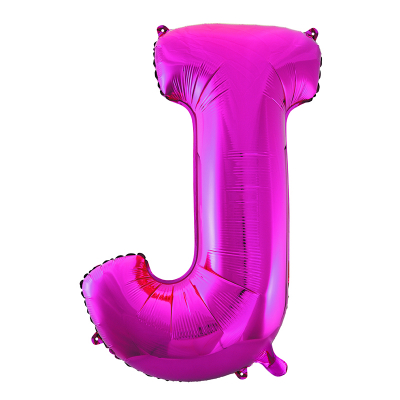 86cm 34 Inch Gaint Alphabet Letter Foil Balloon Dark Pink J Inflated with Helium