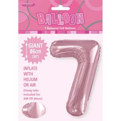 86cm 34 Inch Gaint Number Foil Balloon Pastel Pink 7