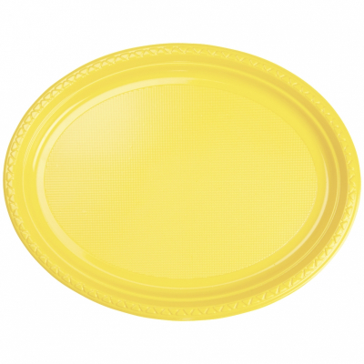 Five Star Oval Large Plate 32.9cm x 24.5cm Canary Yellow 20PK