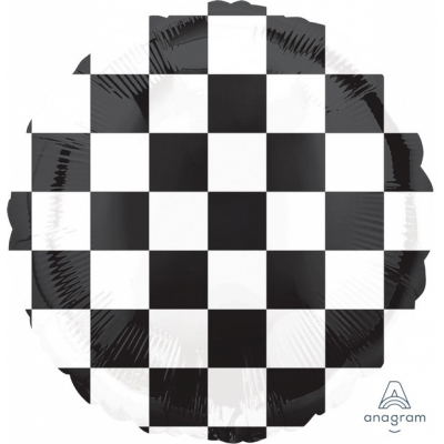 45cm Standard Checkerboard Balloon Foil Balloon Inflated with Helium