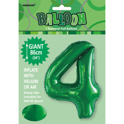 86cm 34 Inch Gaint Number Foil Balloon Dark Green 4