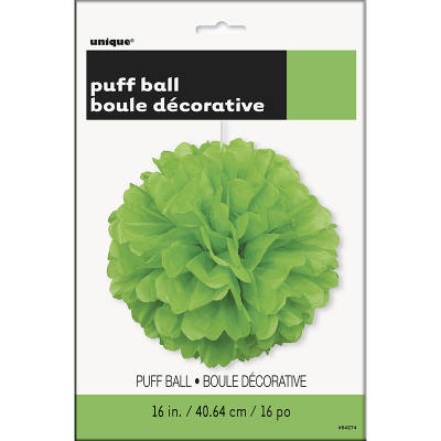 Hanging Puff Ball Decoration 40cm Lime Green
