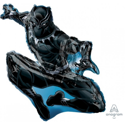 Supershape Black Panther Foil Balloon Inflated with Helium