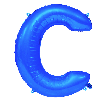 86cm 34 Inch Gaint Alphabet Letter Foil Balloon Royal Blue C Inflated with Helium