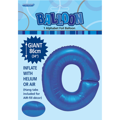 86cm 34 Inch Gaint Alphabet Foil Balloon Royal Blue O