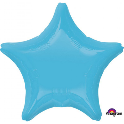 45cm Star Foil Balloon Caribbean Blue Inflated with Helium