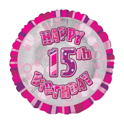 45cm Glitz Pink Foil Balloon 15