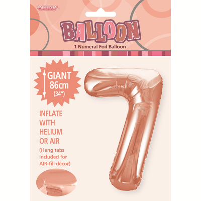 86cm 34 Inch Gaint Number Foil Balloon Rose Gold 7