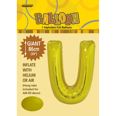 86cm 34 Inch Gaint Alphabet Foil Balloon Gold U