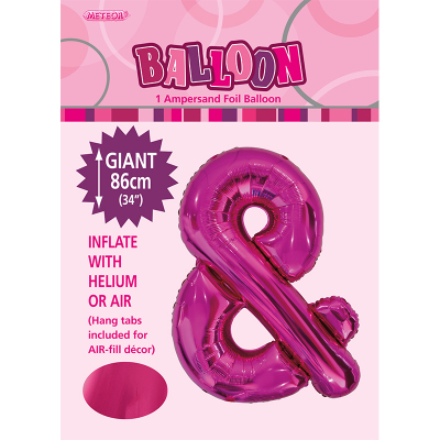 86cm 34 Inch Gaint Foil Balloon Dark Pink "&" Ampersand Sign