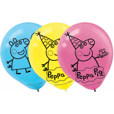 Peppa Pig 30cm Latex Balloons 6PK