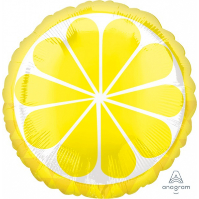 45cm Standard Tropical Lemon Foil Balloon Inflated with Helium