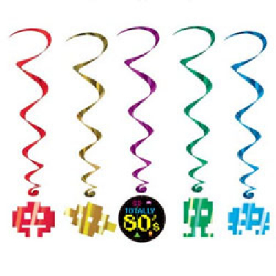 Totally 80's Hanging Decoration Whirls 5PK