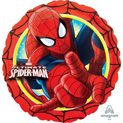 45cm Standard Spiderman Foil Balloon Inflated with Helium